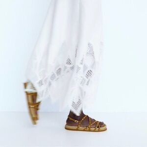 Zara Studded Split Leather Sandals